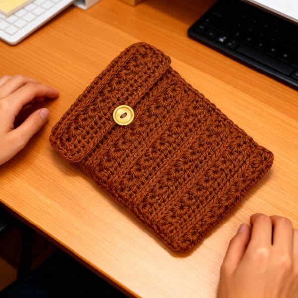 Crochet kindle pouch
