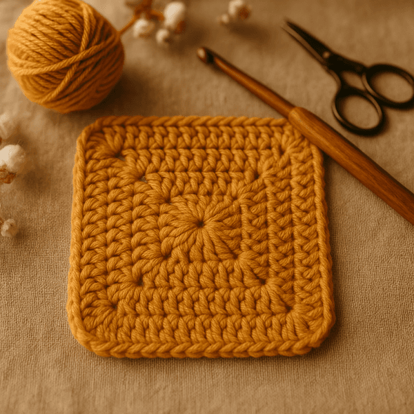 Solid Granny Square Crochet Pattern PDF