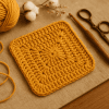 Solid Granny Square Crochet Pattern PDF