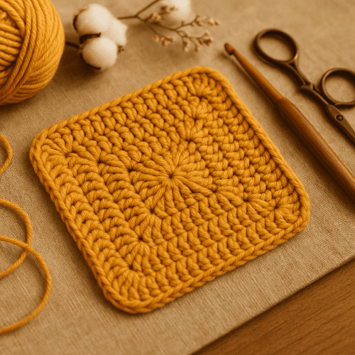 Solid Granny Square Crochet Pattern PDF