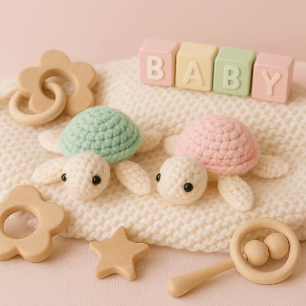 20251029_2022_Crocheted Baby Turtles_remix_01k8rpmaw7e6k9a0q79a3xscmz No Sew Turtle Crochet Pattern - Beginner Amigurumi PDF