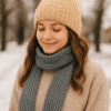 20251031_1316_Cozy Winter Accessories_remix_01k8x33rxqecjs1zjsrgqfbgzv Women and Men's Crochet Scarf Pattern - Easy Ribbed Scarf PDF