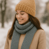 20251031_1319_Cozy Winter Fashion_remix_01k8x37wh4e03svher31dwpqjp Women and Men's Crochet Scarf Pattern - Easy Ribbed Scarf PDF
