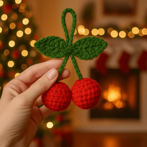 Crochet cherry