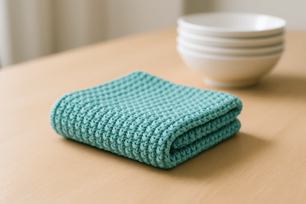 Crochet Dishcloth Pattern PDF | Easy Beginner Kitchen Towel Tutorial