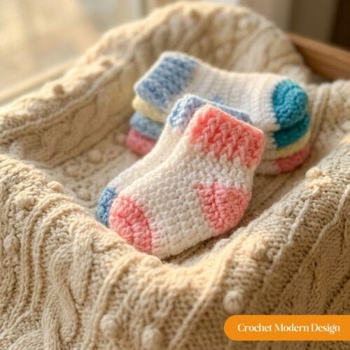 Crochet baby socks pattern