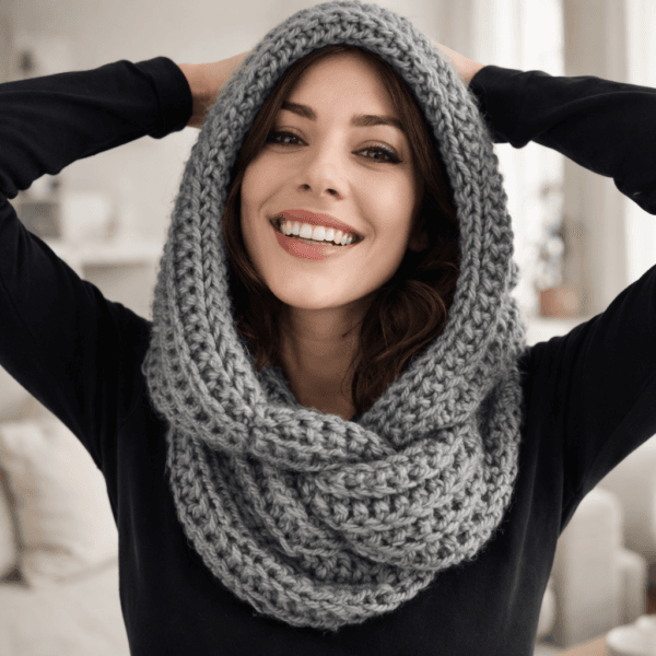 Cozy Hooded Scarf (Scoodie) – Beginner Crochet Pattern PDF
