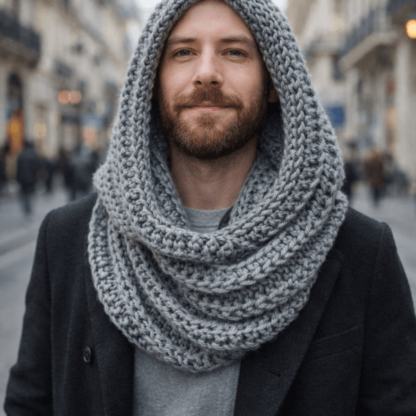 Cozy Hooded Scarf (Scoodie) – Beginner Crochet Pattern PDF