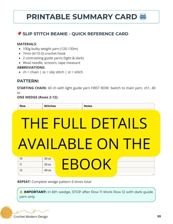 Slip Stitch Beanie Crochet Pattern PDF | Easy Beginner Hat