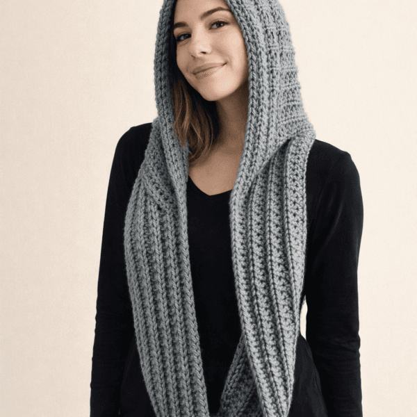 Cozy Hooded Scarf (Scoodie) – Beginner Crochet Pattern PDF