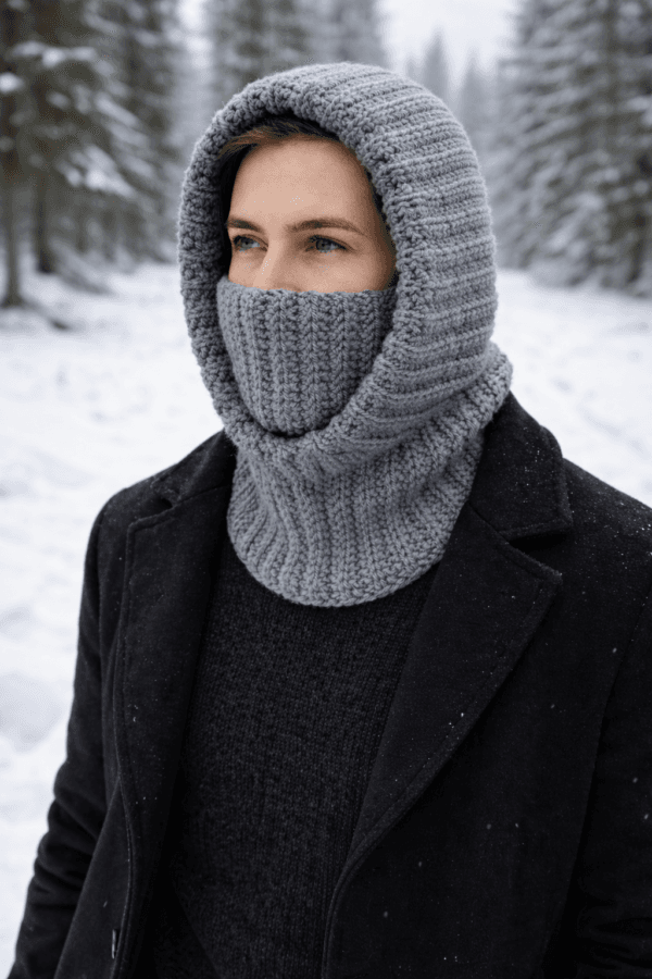Crochet Balaclava – Beginner Friendly Turtleneck Hoodie Pattern