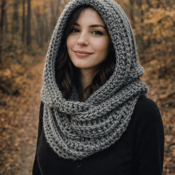 Cozy Hooded Scarf (Scoodie) – Beginner Crochet Pattern PDF