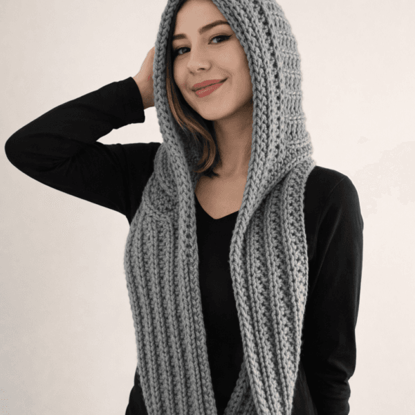Cozy Hooded Scarf (Scoodie) – Beginner Crochet Pattern PDF