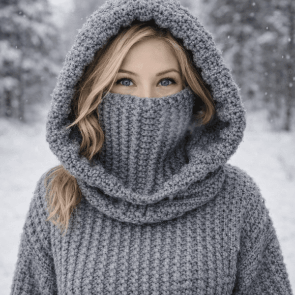 Crochet Balaclava – Beginner Friendly Turtleneck Hoodie Pattern