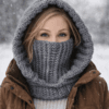 ribbed crochet balaclava hooded cowl