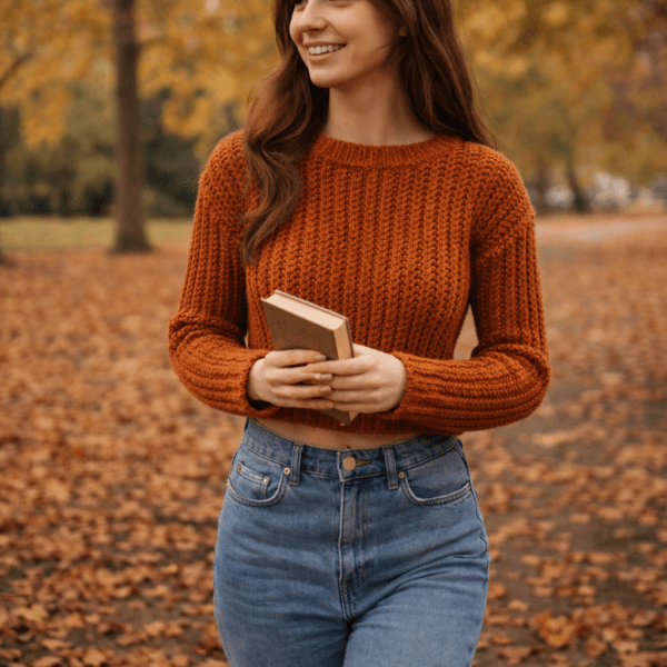 Cropped Ribbed Sweater Crochet Pattern PDF – Beginner Friendly | 3 Sizes