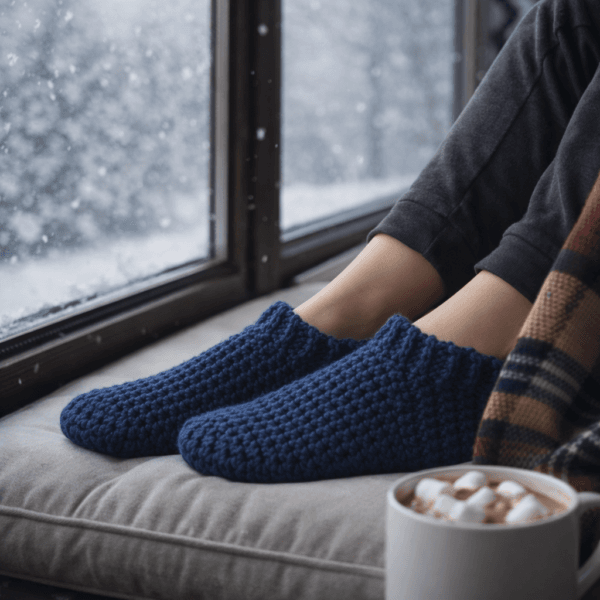 Easy Crochet Slippers Pattern PDF – Beginner Friendly House Slippers Tutorial (Multiple Sizes)