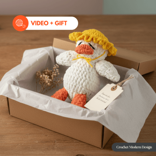 Crochet plush duck