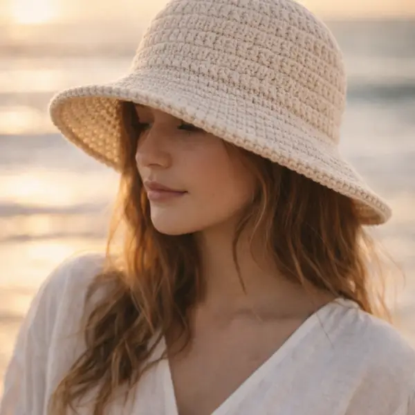 Crochet Bucket Hat Pattern PDF — Baby to Adult (4 Sizes)