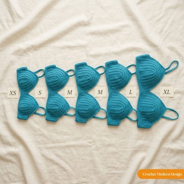 Crochet Bralette Pattern PDF — Bikini Top, Festival Crop Top & Swim Top, All Sizes XS–XL