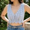 Modern V-Stitch Crochet Top Pattern – Easy, Customizable PDF (US & UK Terms)