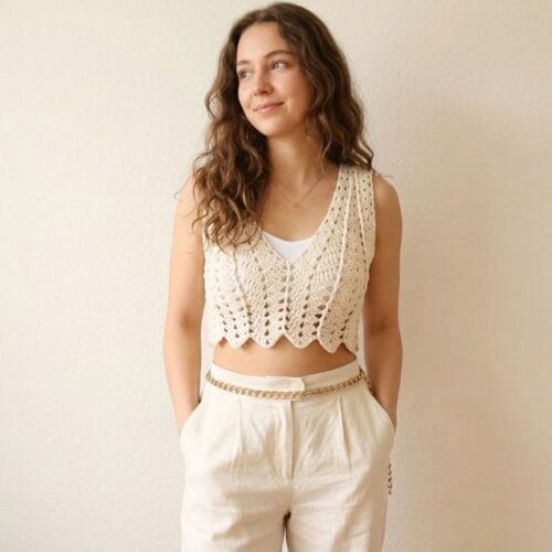 easy crochet top pattern · v-stitch
