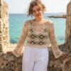 floral lace crochet top pattern worn as a summer sweater floral lace crochet top pattern worn as a summer sweater