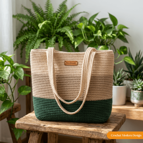 Crochet Tote Bag Pattern – The Everyday Tote | Easy Rope Bag PDF