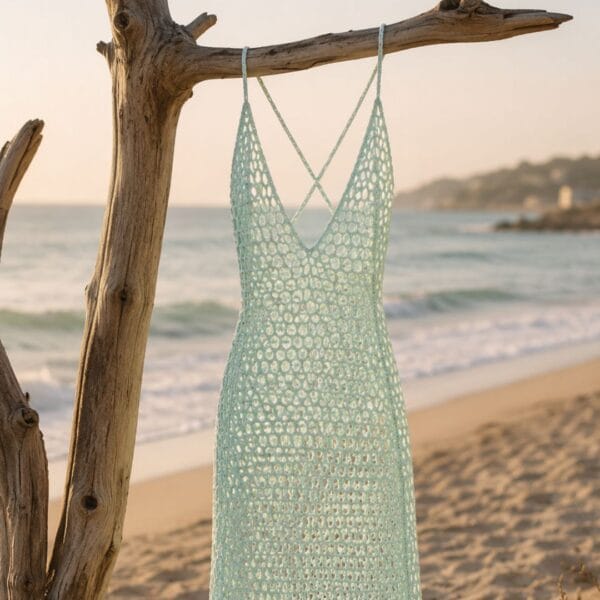 beginner crochet mesh beach dress pattern flat lay in white cotton beginner crochet mesh beach dress pattern flat lay in white cotton
