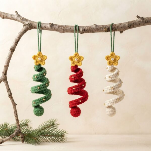 Spiral Christmas Tree Ornament — Beginner Crochet Pattern (PDF Ebook)