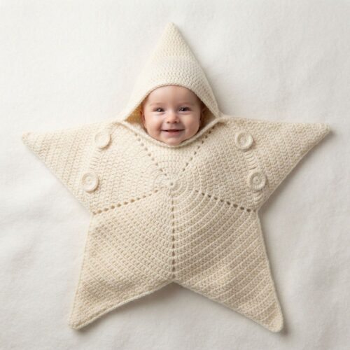 crochet star baby sleep sack pattern – finished star bunting on baby crochet star baby sleep sack pattern – finished star bunting on baby