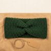 close up of the twist on a crochet ear warmer headband