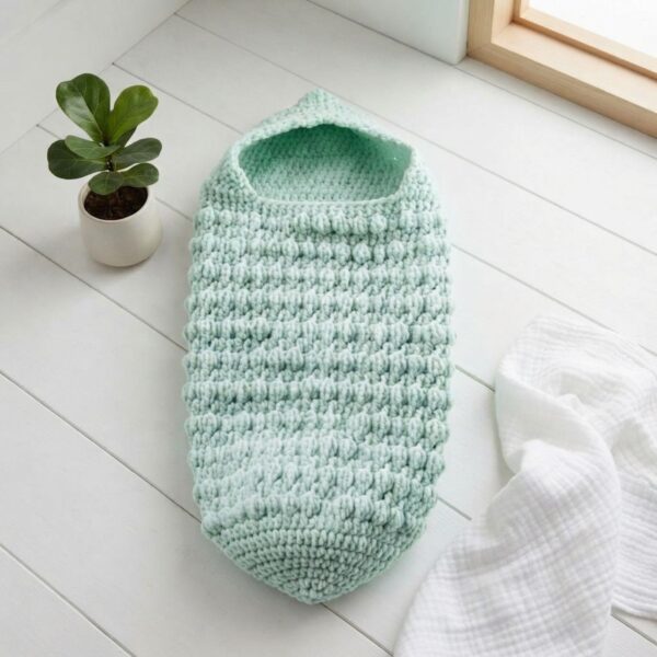 Crochet Baby Cocoon Pattern PDF – The Snuggle Hooded Bobble Cocoon