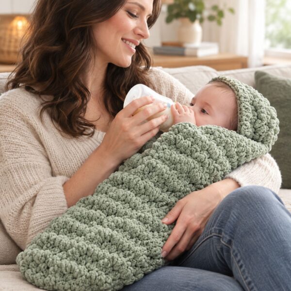 Crochet Baby Cocoon Pattern PDF – The Snuggle Hooded Bobble Cocoon